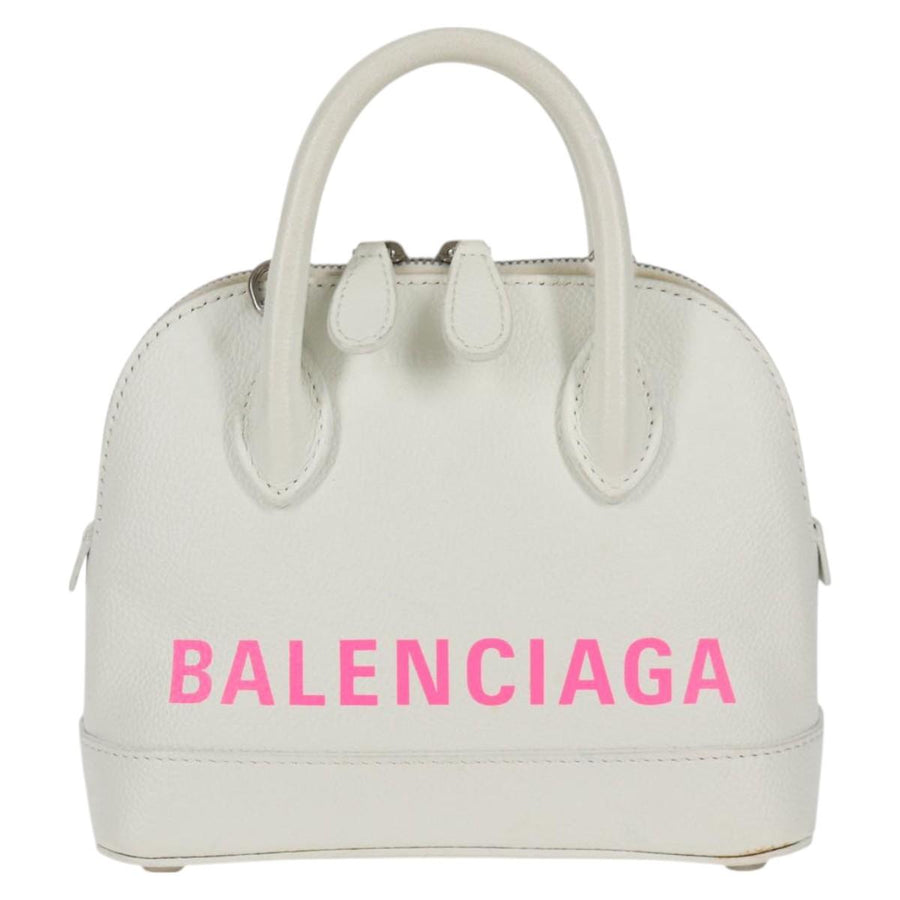 Balenciaga White Leather Ville Top Handle