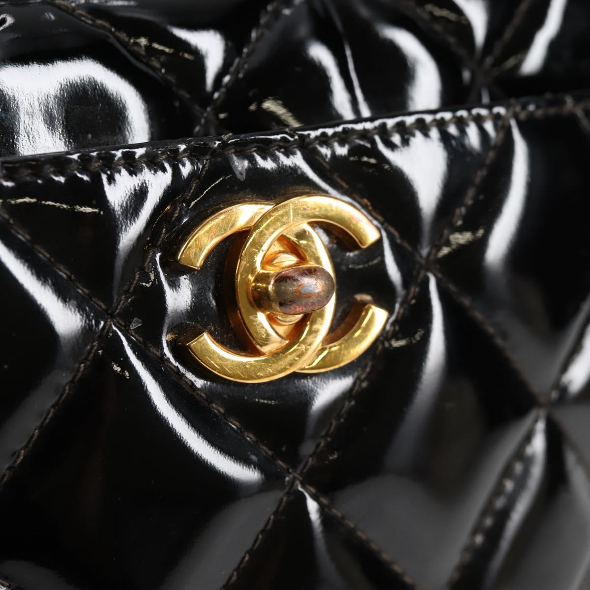 Chanel Black Patent Leather Backpack