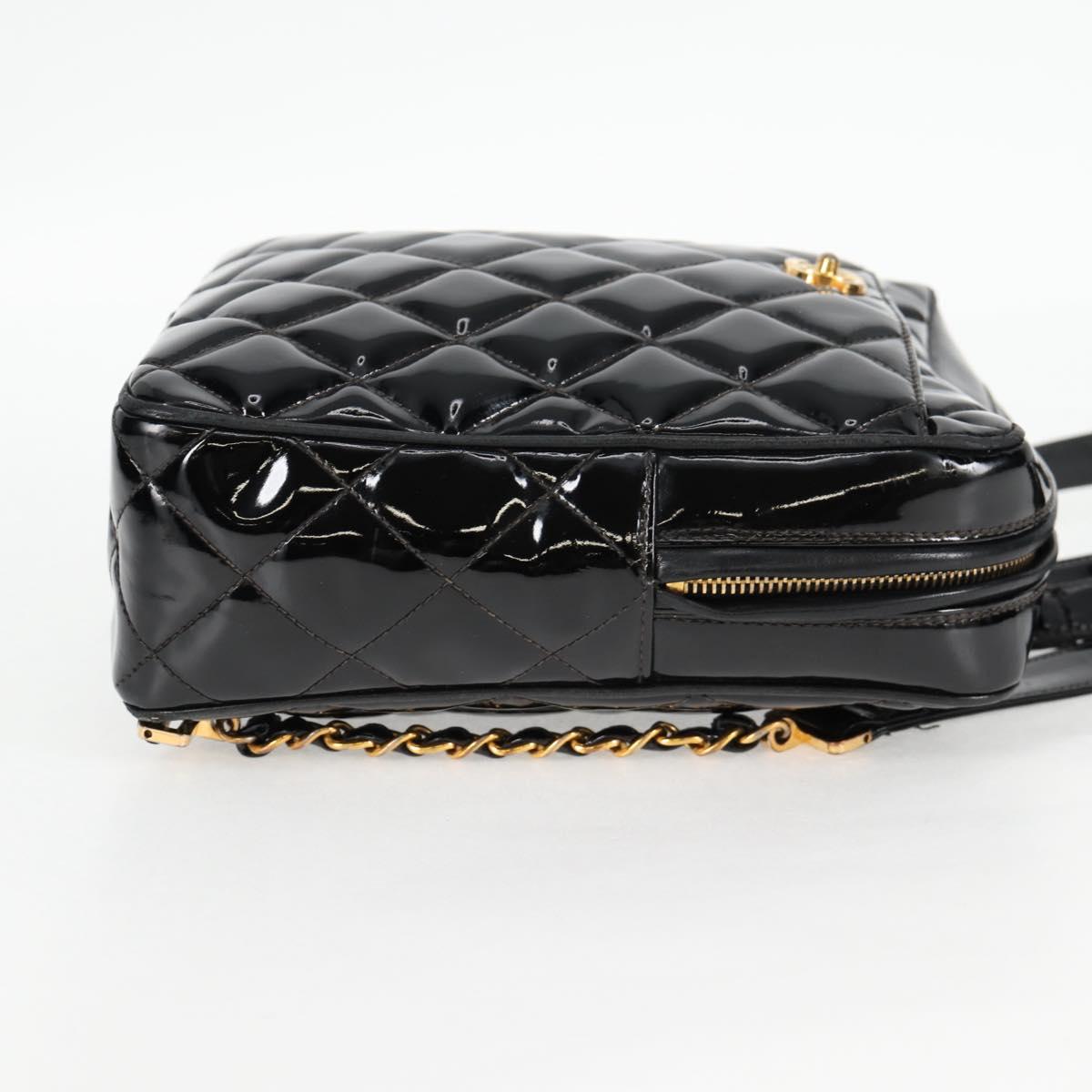 Chanel Black Patent Leather Backpack
