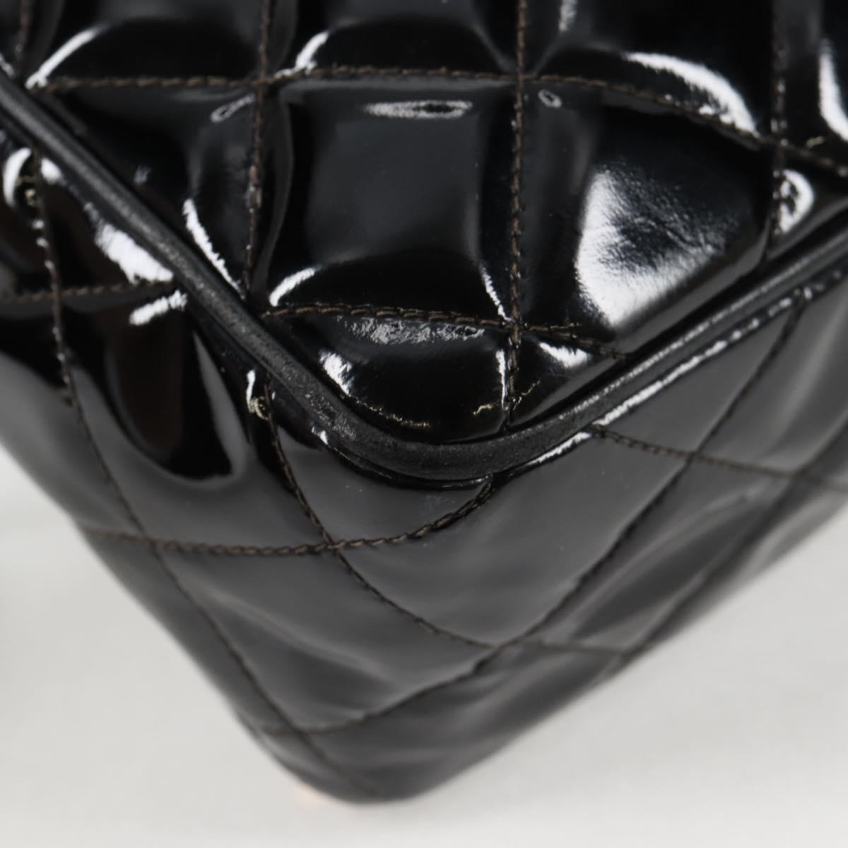 Chanel Black Patent Leather Backpack