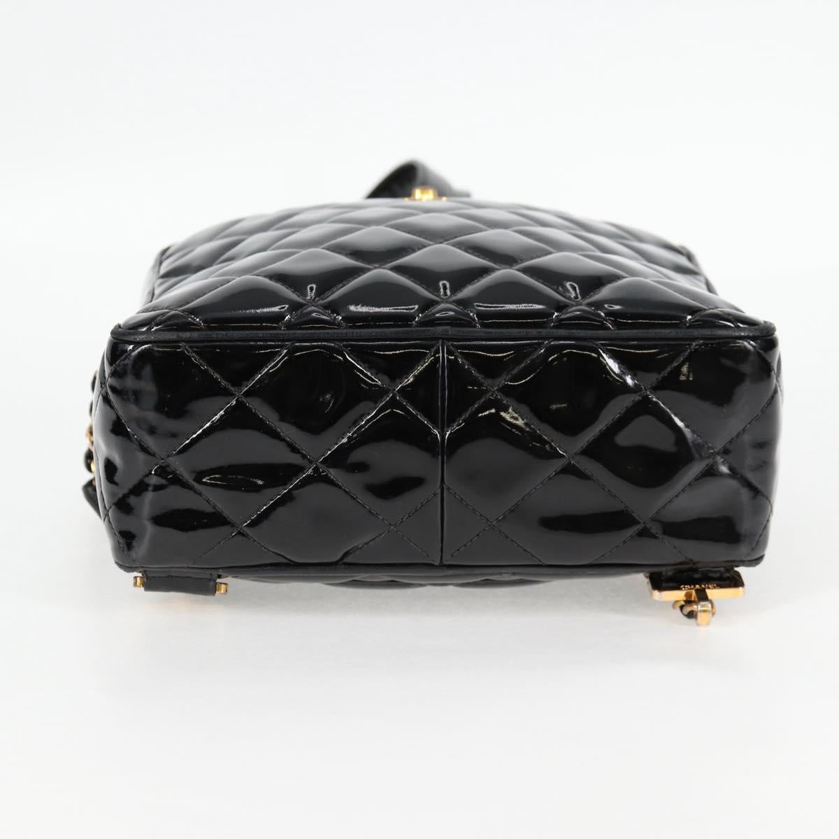 Chanel Black Patent Leather Backpack