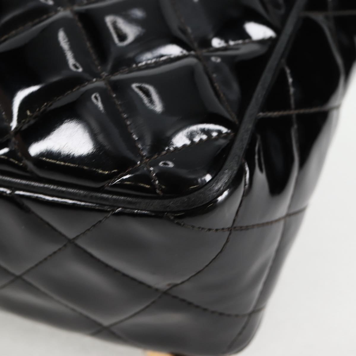 Chanel Black Patent Leather Backpack