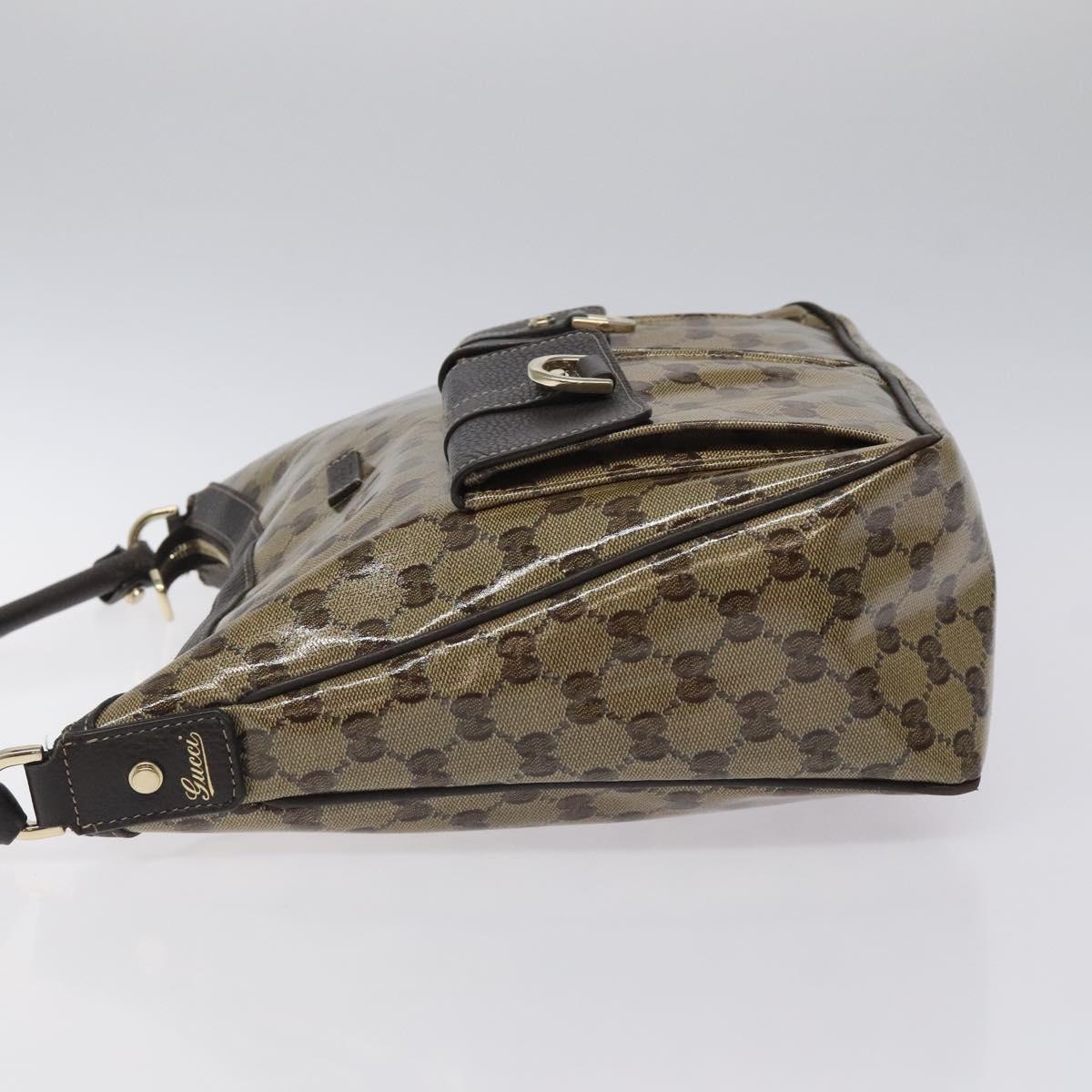 Gucci Brown Canvas Gg Crystal