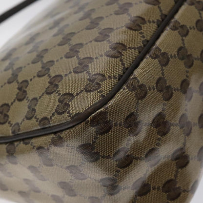 Gucci Brown Canvas Gg Crystal