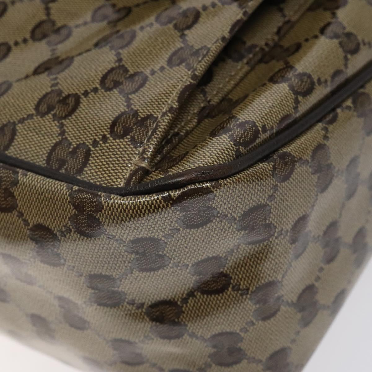 Gucci Brown Canvas Gg Crystal