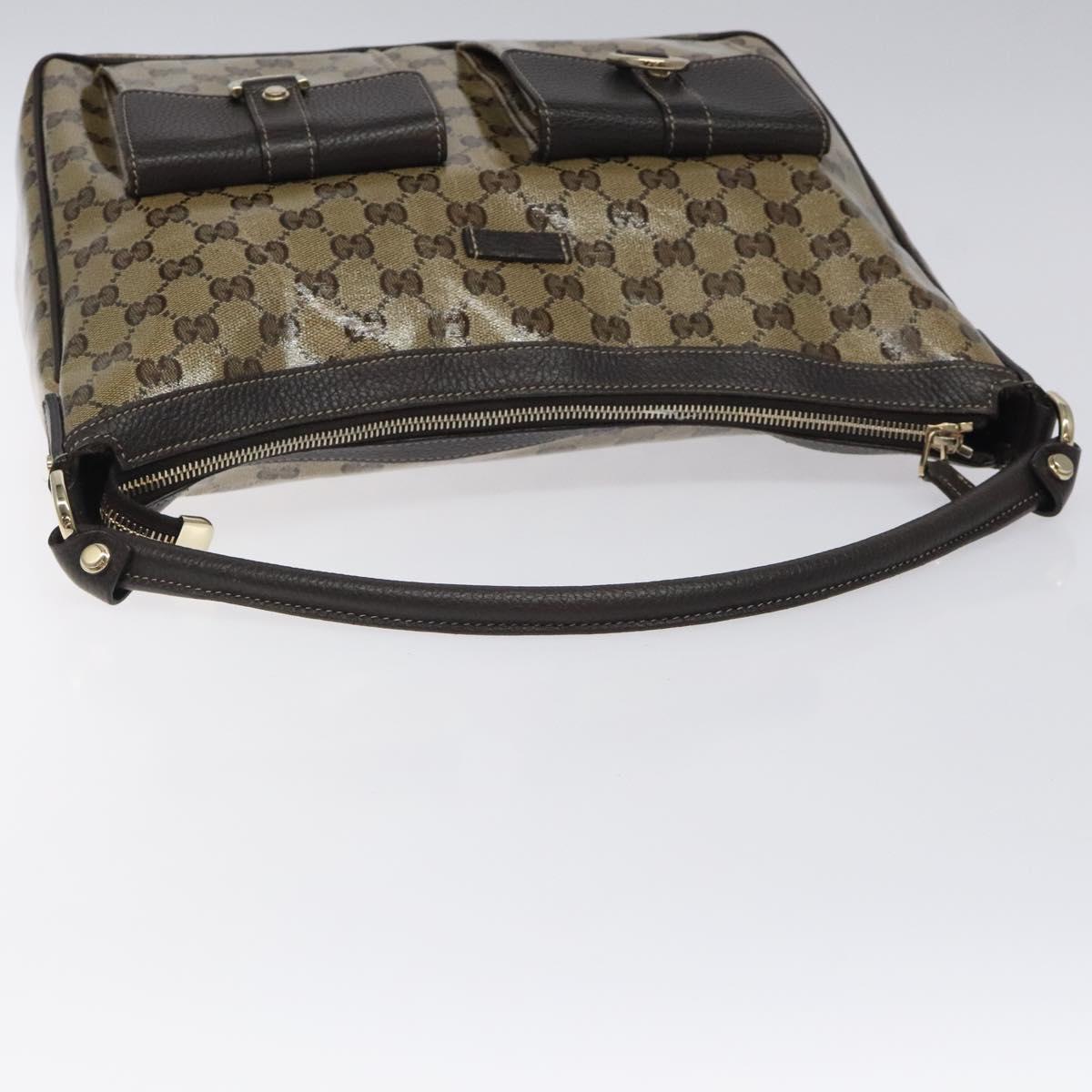 Gucci Brown Canvas Gg Crystal