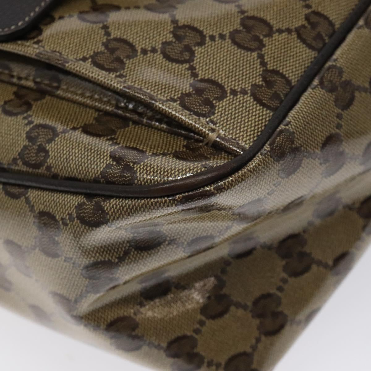 Gucci Brown Canvas Gg Crystal
