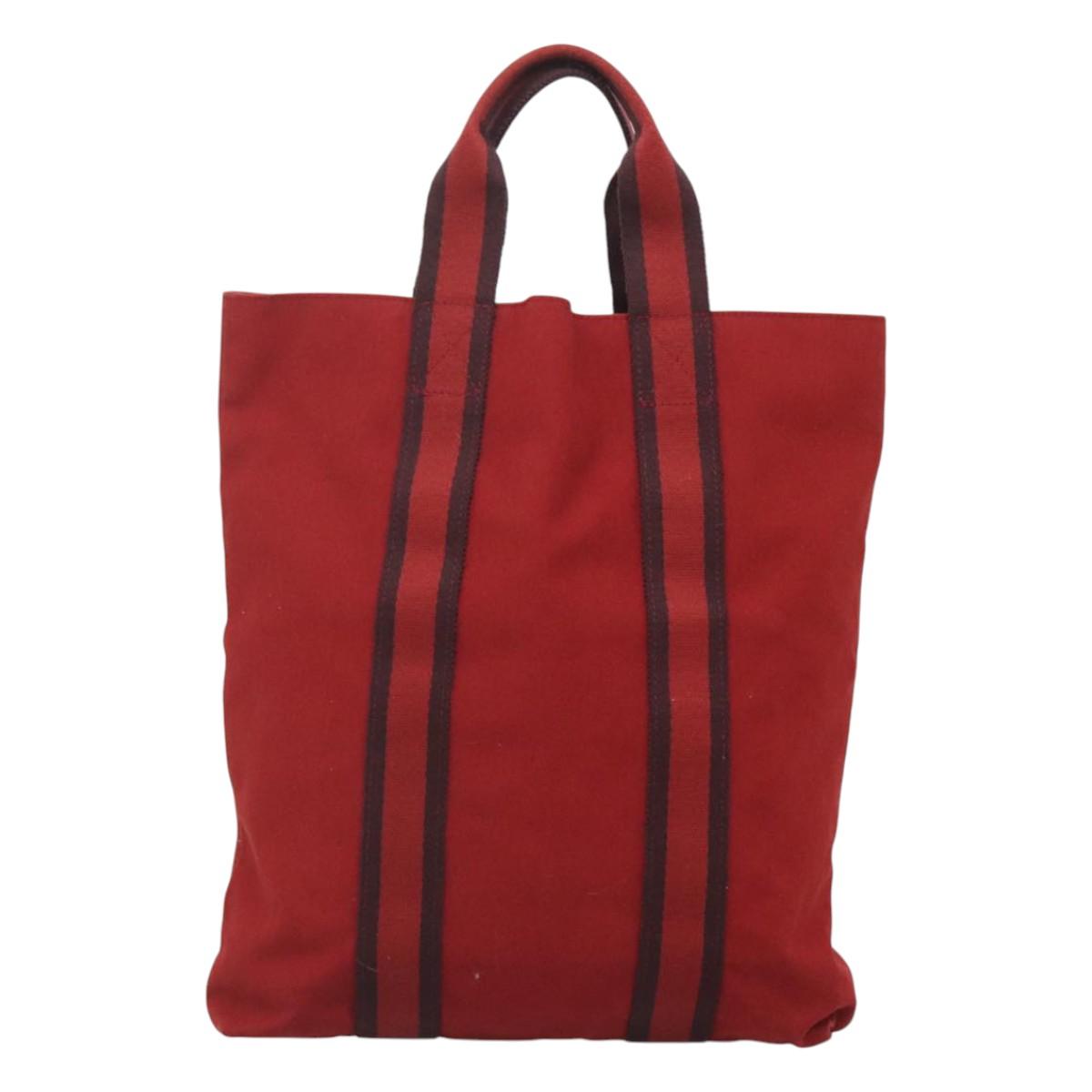 Hermès Red Canvas Fourre Tout