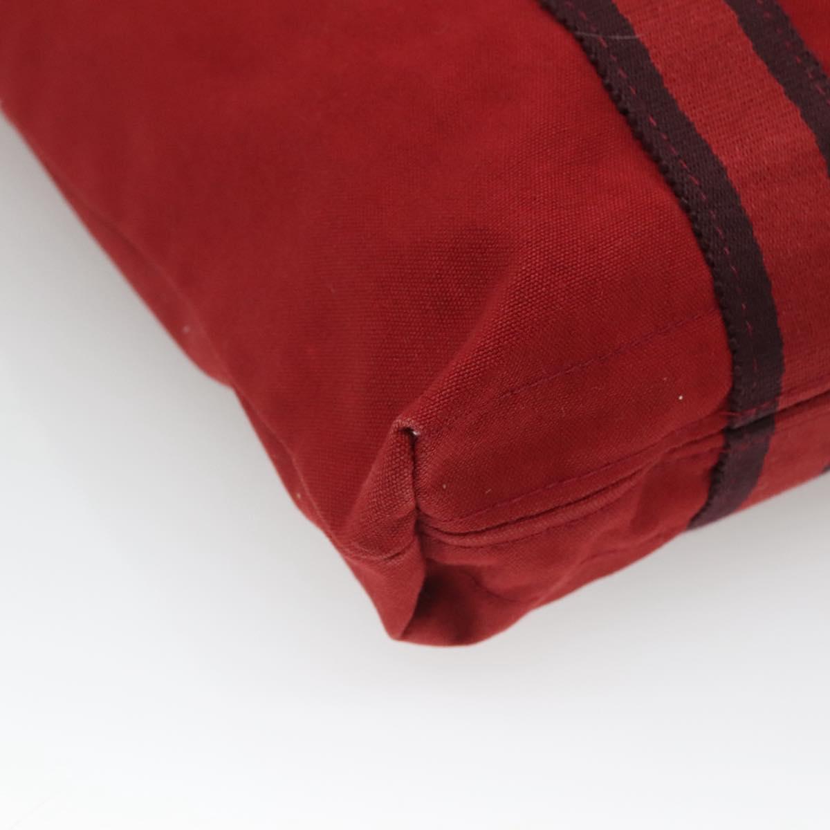Hermès Red Canvas Fourre Tout