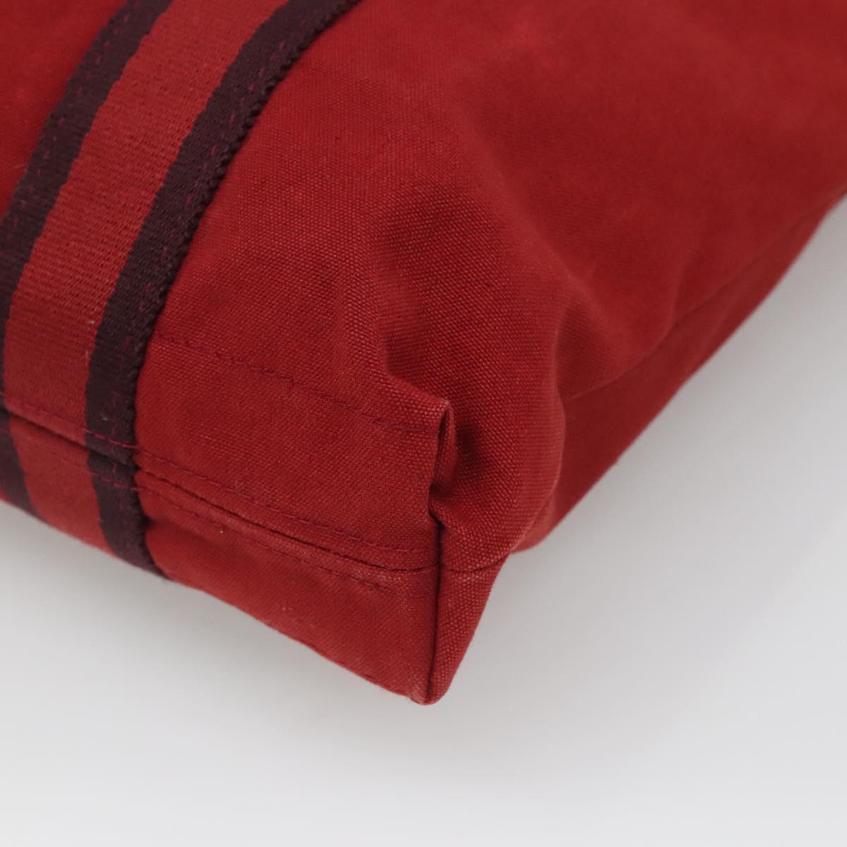 Hermès Red Canvas Fourre Tout
