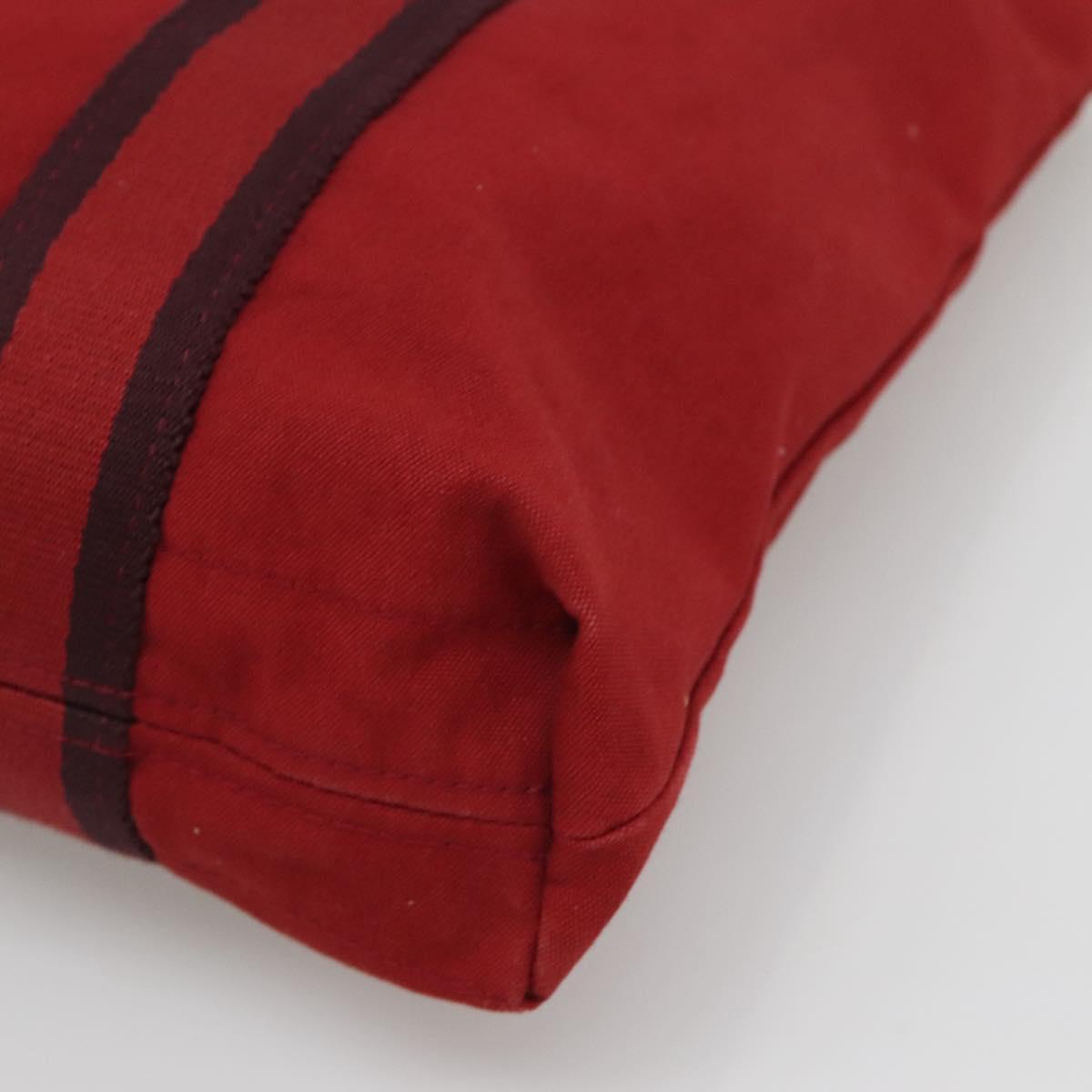 Hermès Red Canvas Fourre Tout