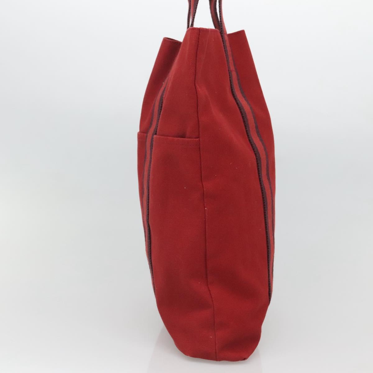 Hermès Red Canvas Fourre Tout