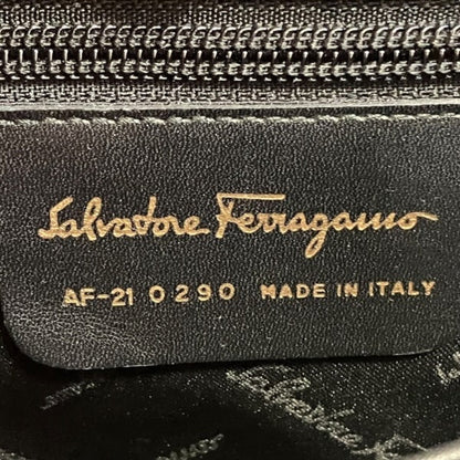 Salvatore Ferragamo Black Leather Iconic Top Handle