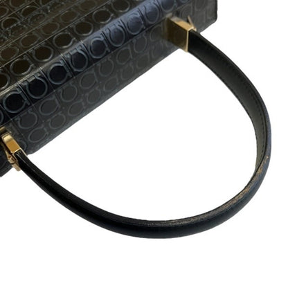 Salvatore Ferragamo Black Leather Iconic Top Handle
