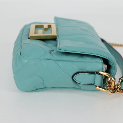 Fendi Blue Leather Baguette