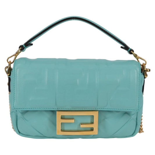 Fendi Blue Leather Baguette