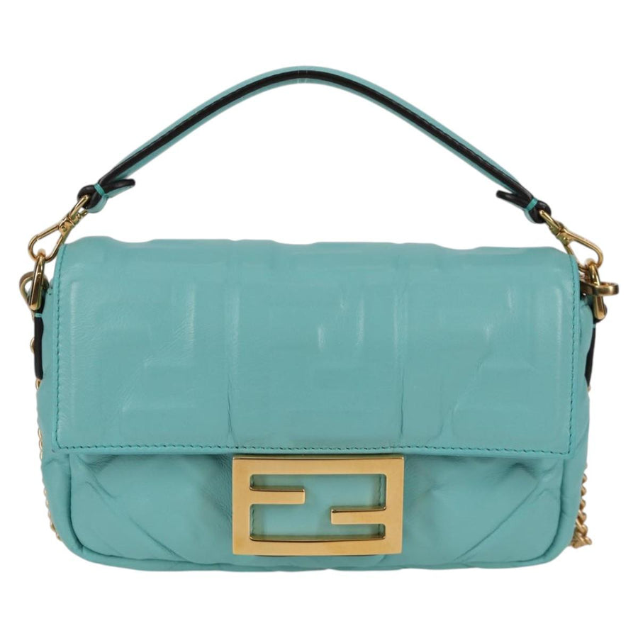 Fendi Blue Leather Baguette