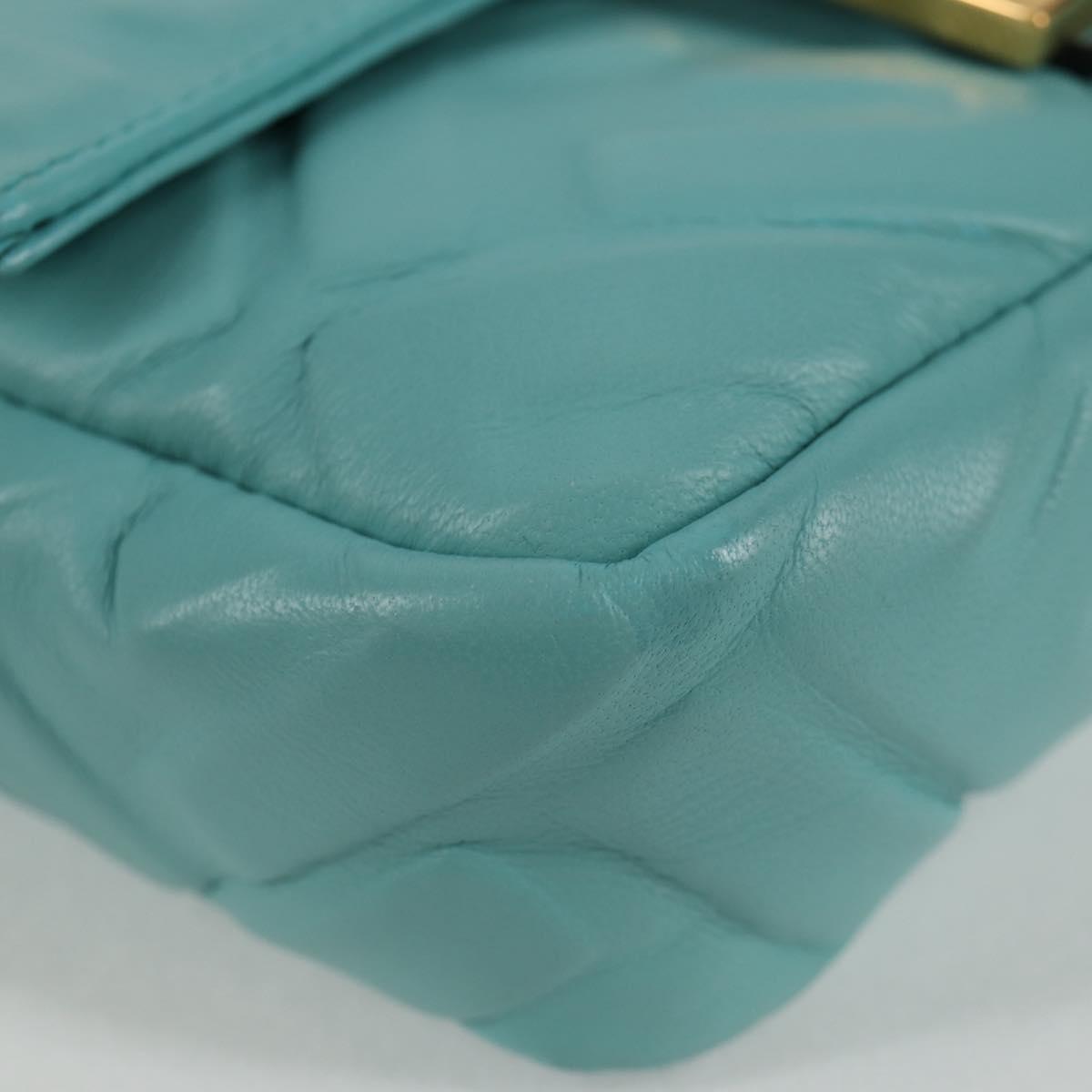 Fendi Blue Leather Baguette