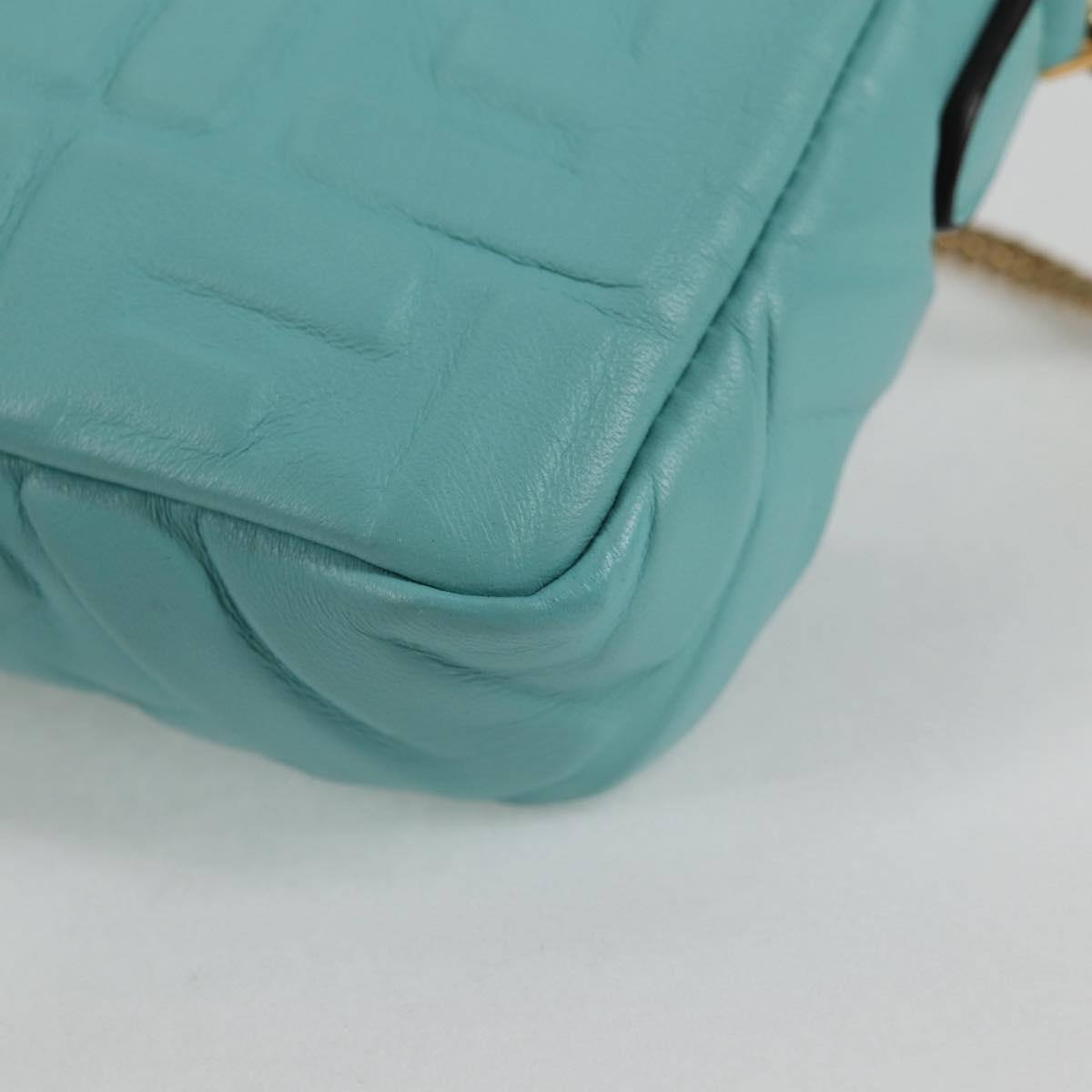 Fendi Blue Leather Baguette