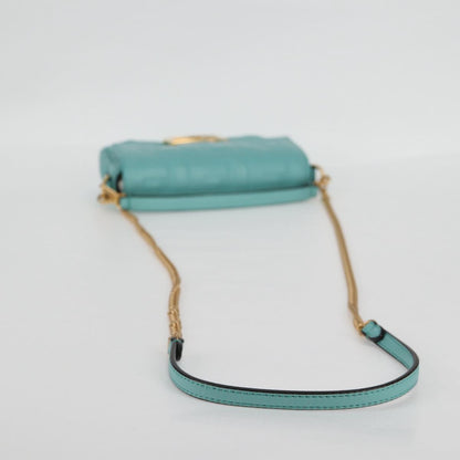 Fendi Blue Leather Baguette