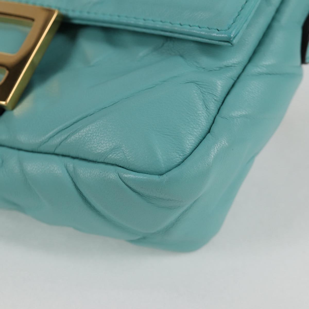 Fendi Blue Leather Baguette