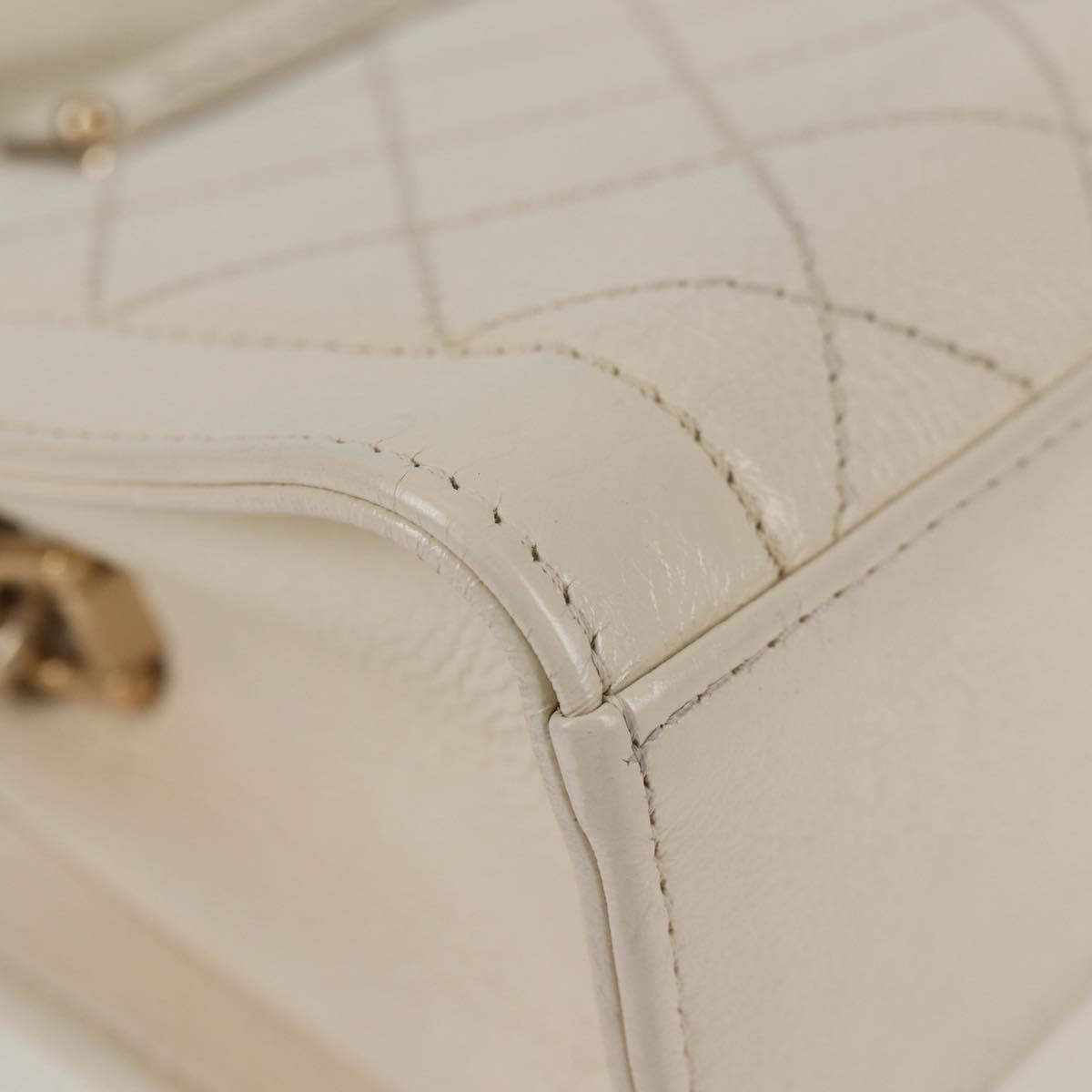 Chanel White Leather Shopping