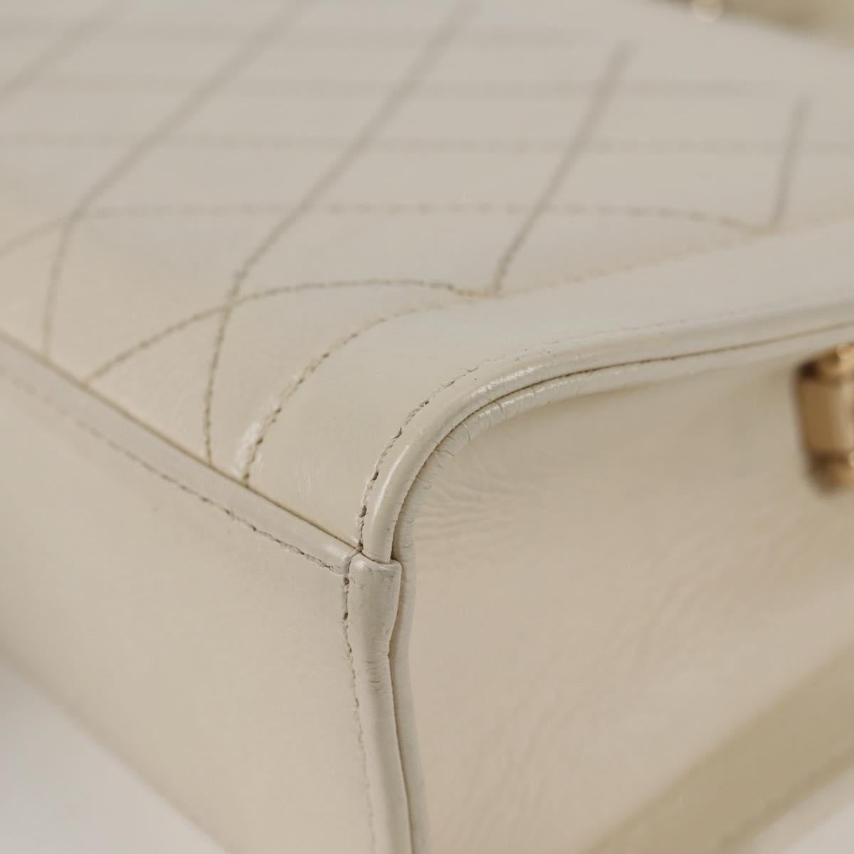 Chanel White Leather Shopping