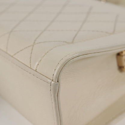Chanel White Leather Shopping
