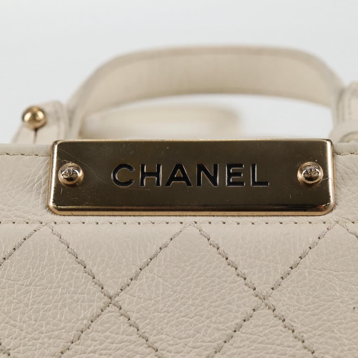Chanel White Leather Shopping