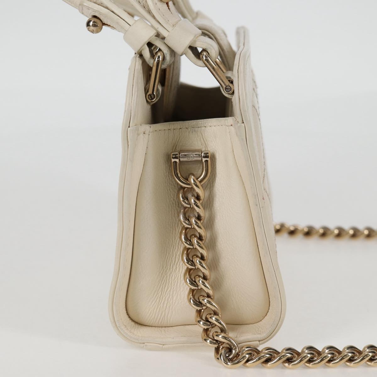 Chanel White Leather Shopping