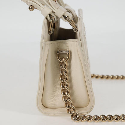Chanel White Leather Shopping