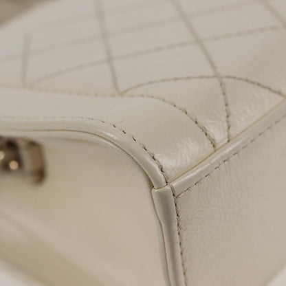 Chanel White Leather Shopping
