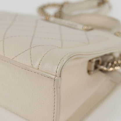 Chanel White Leather Shopping