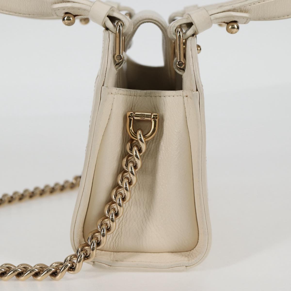 Chanel White Leather Shopping
