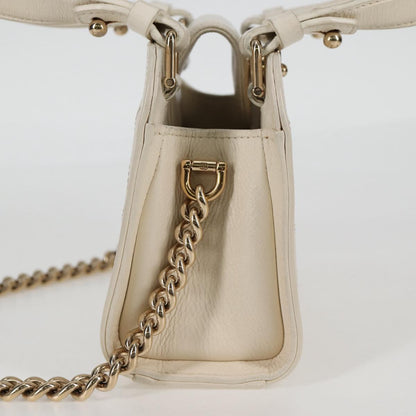 Chanel White Leather Shopping