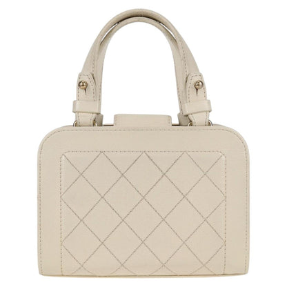 Chanel White Leather Shopping