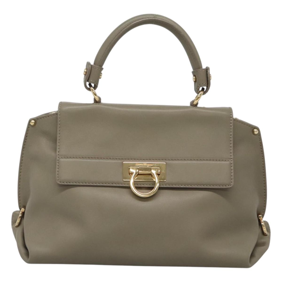 Salvatore Ferragamo Gray Leather Sofia