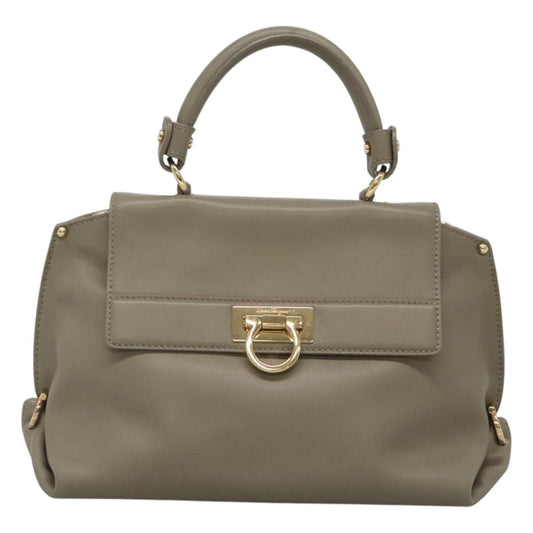 Salvatore Ferragamo Gray Leather Sofia