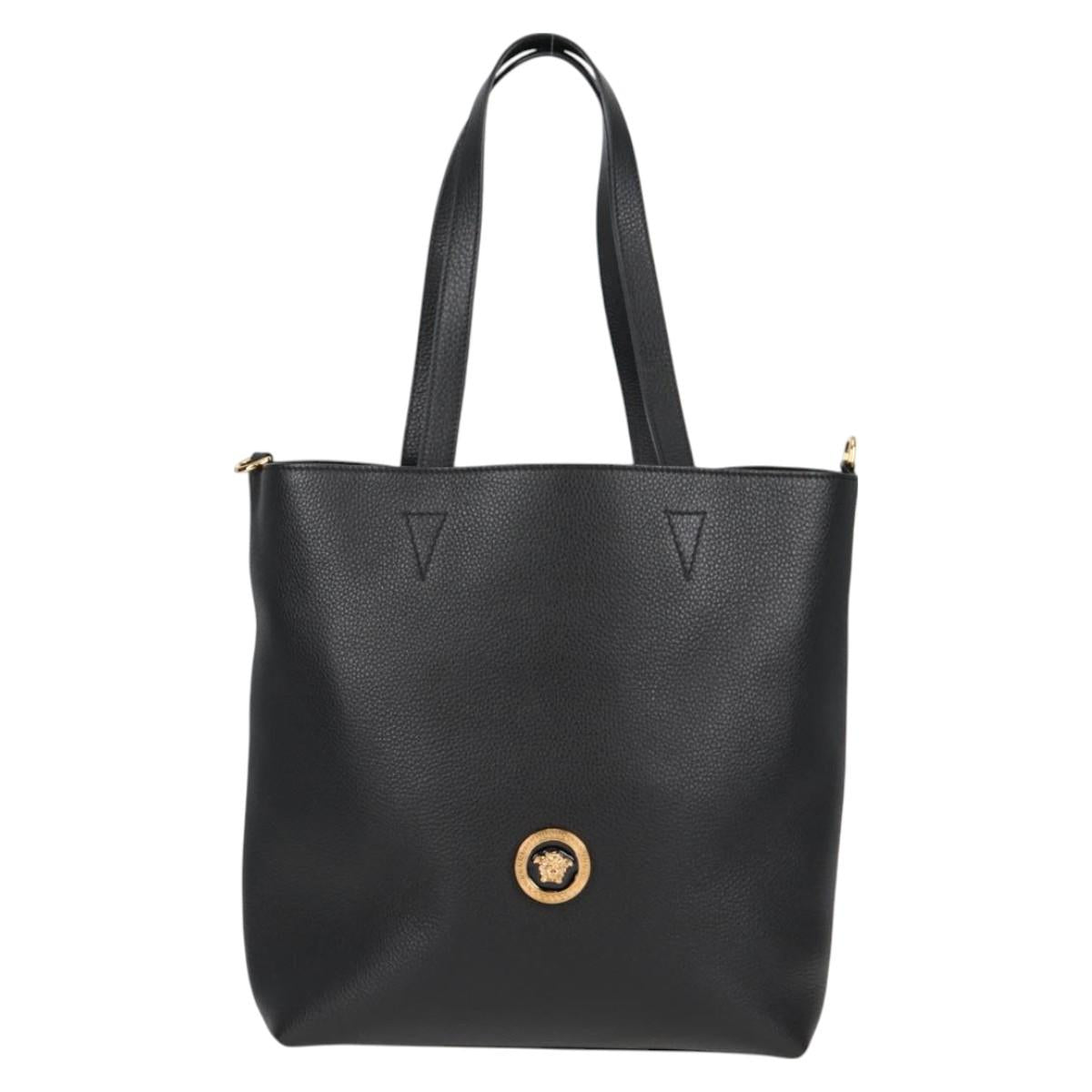 Versace Black Leather Tote
