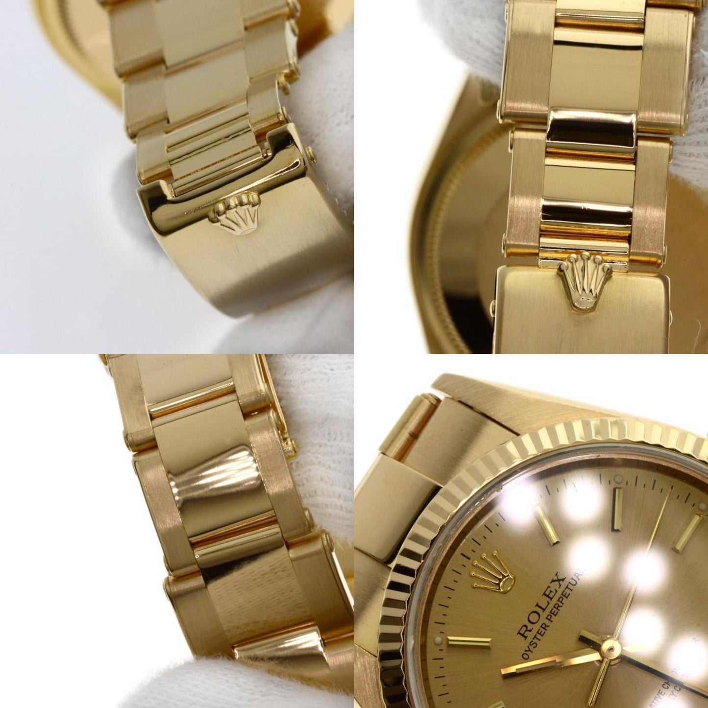 Rolex Brown Yellow Gold Oyster Perpetual 34mm