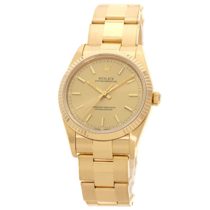 Rolex Brown Yellow Gold Oyster Perpetual 34mm