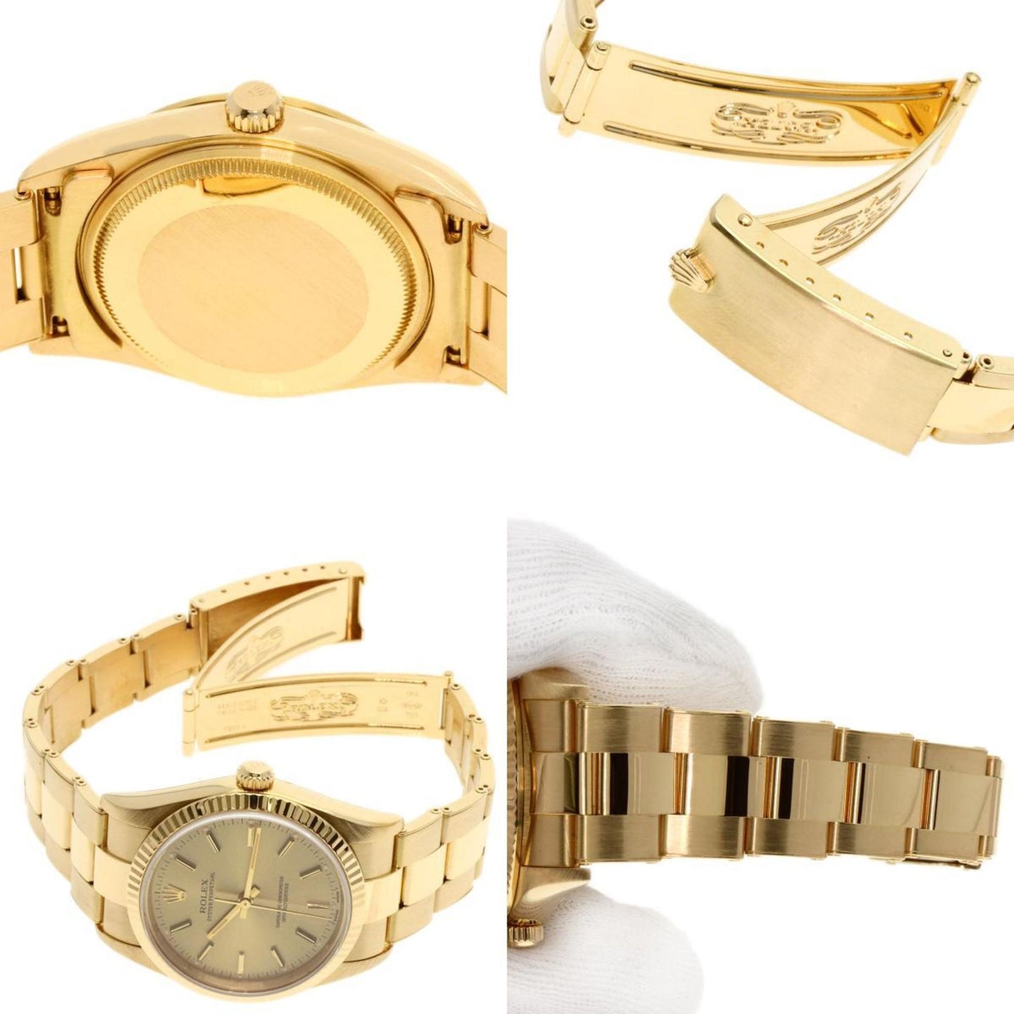 Rolex Brown Yellow Gold Oyster Perpetual 34mm