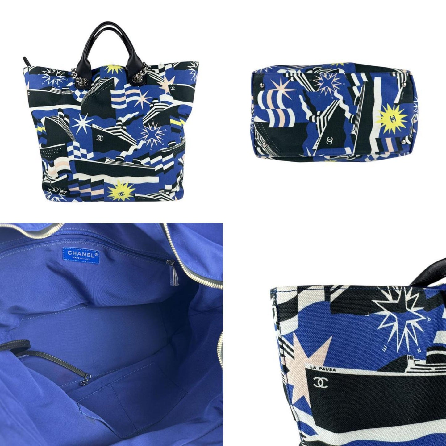 Chanel Blue Canvas Cabas