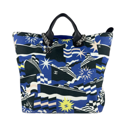 Chanel Blue Canvas Cabas