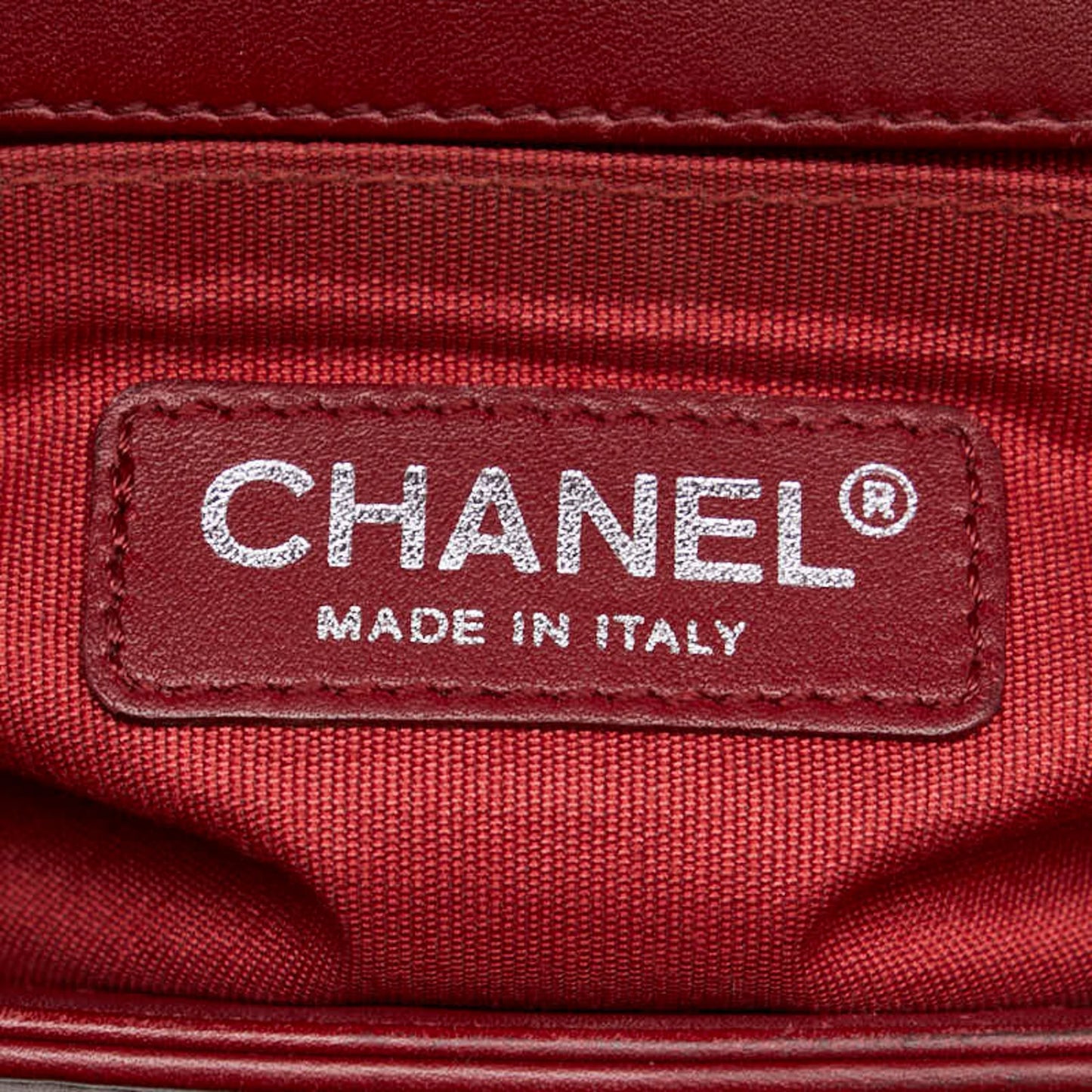 Chanel Red Leather Boy