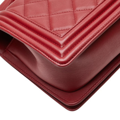 Chanel Red Leather Boy