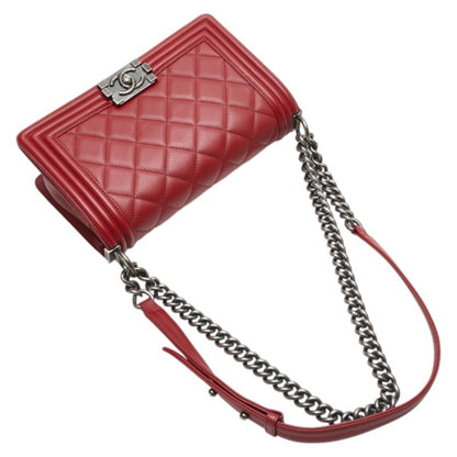 Chanel Red Leather Boy