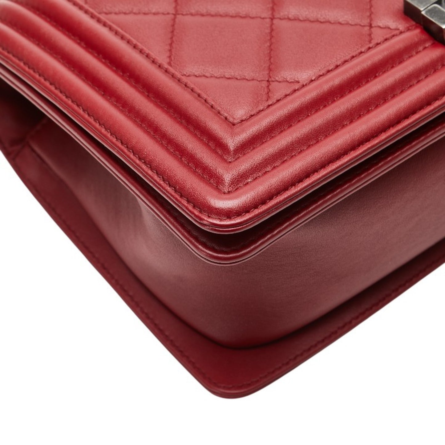 Chanel Red Leather Boy