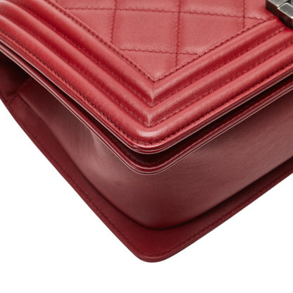Chanel Red Leather Boy