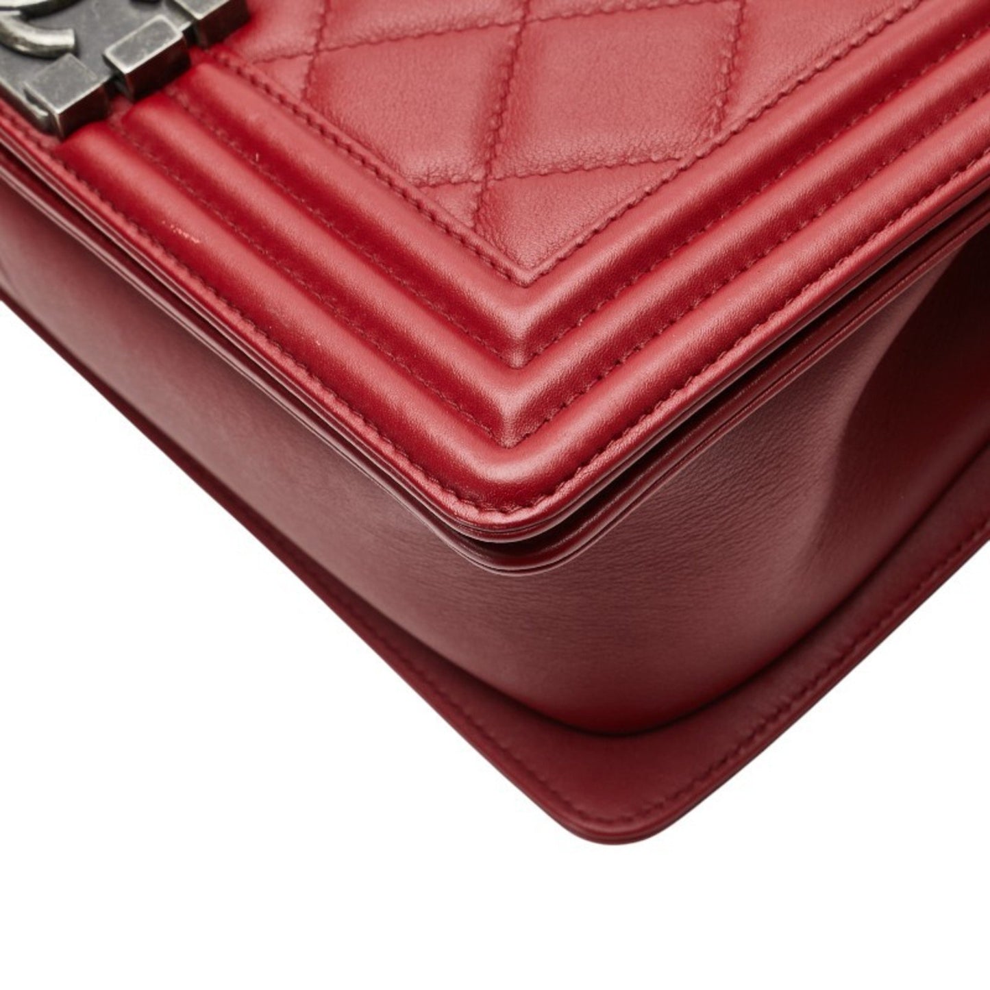 Chanel Red Leather Boy
